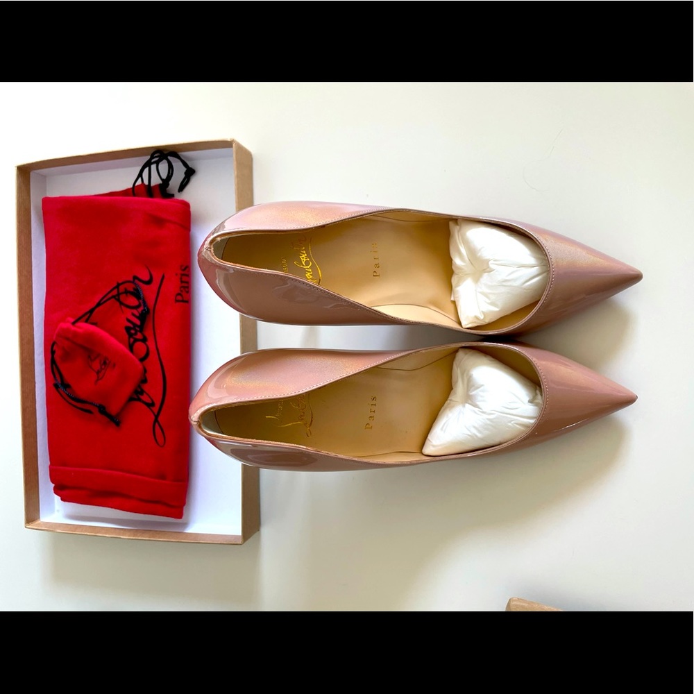 Christian Louboutin Pigalle 100 Nude Patent Pumps